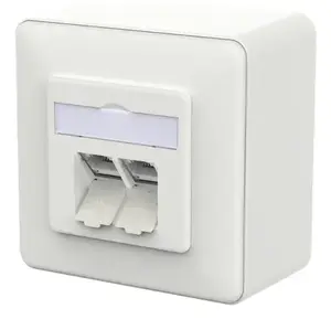 Розетка настенная RJ-45 MetzConnect 130E380027-I, Cat.5e/8P8C, белая