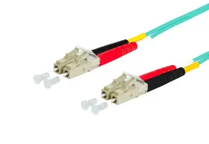 Fibre optic cable MetzConnect 151J1JOJO30E — OM3 50µm LC–LC, 3 m, I‑V(ZN) H, aqua
