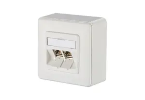 Socket-outlet RJ-45 MetzConnect 1309120002-E, Cat6a, White, 85×85×43 mm