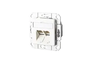 Розетка RJ-45 MetzConnect 1307381102-I — категория 6a, белая, корпус алюминий/пластик, 70×70×40 мм