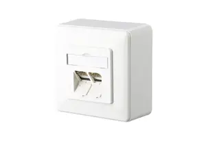 Розетка RJ-45 MetzConnect 1307380002-I, белая пластик, 85×85×43 мм
