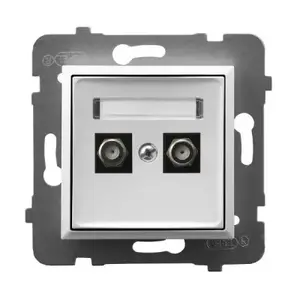 Kontaktligzda Ospel GPA-2UF/m/00 — 2-moduļu iestrādājama balta, IP20, 71×71×39 mm