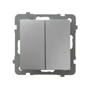 Wall-mounted smart switch Ospel ŁP-17G/m/18, silver, IP20, 250V AC, 10A, 71×71×40 mm