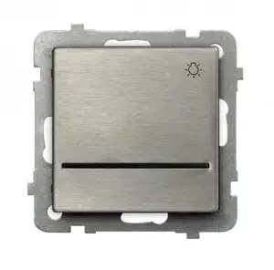 Wall-mounted smart switch Ospel ŁP-5RMS/m/37 — stainless steel, 250 V AC, 10 A, IP20, 71×71×42 mm