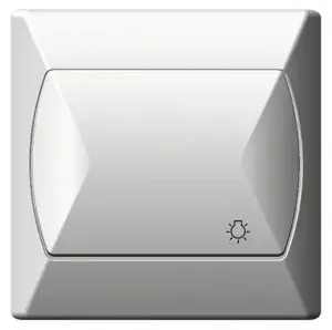 Wall electrical switch Ospel ŁP-5A/00 — single-pole 10 A, 250 V, IP20, white, 82×82×36 mm