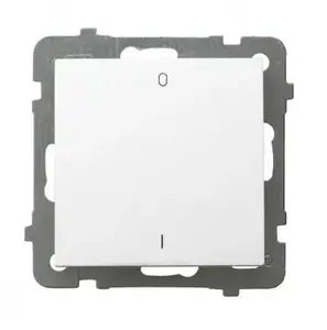 Wall switch Ospel ŁP-11G/m/00, white, 250 V AC, 10 A, 71×71×40 mm