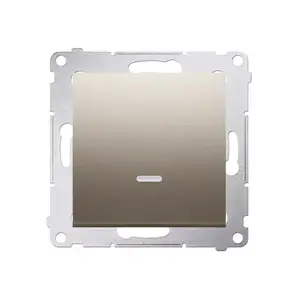 Pushbutton switch Kontakt-Simon DP1L.01/44 — plastic housing, gold, 250 V AC, 10 A, 75×41 mm