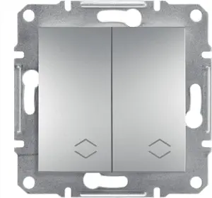 Schneider Electric Asfora двойной лестничный выключатель без рамки алюминий EPH0600161