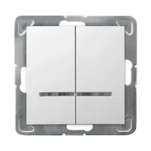 Wall switch Ospel ŁP-2YS/m/00 White, 16 A, 250 V, IP20, 71×71×40 mm
