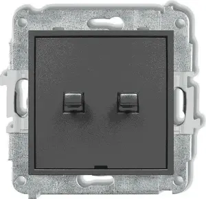 Wall switch Karlik MINI 11MWPUS-2 American-style rocker, graphite finish