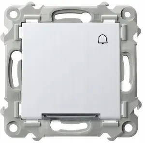 Ospel SZAFIR bell switch with white backlight, model ŁP-6ZS/m/00, white finish