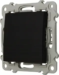 Single-pole switch Ospel Szafir ŁP-1Z/m/33, black metallic finish