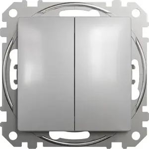 Schneider Electric Sedna Design dubultpogu slēdzis, sudraba alumīnijs, modelis SDD113118