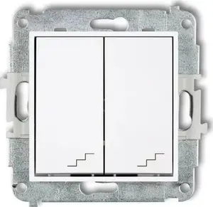 Double stair switch Karlik IWP-33 white — 2-gang staircase push switch