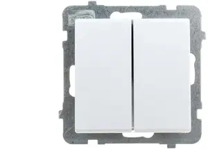Ospel SONATA double stair switch, white matte, model ŁP-10R/m/75