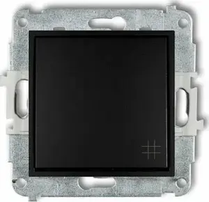 Wall cross switch Karlik Icon 12IWP-6 black matte — 1-gang, flush-mounted