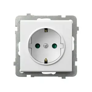 Розетка Ospel GP-1RSP/m/00, 16 A, IP20, белая, 71×71×40 мм