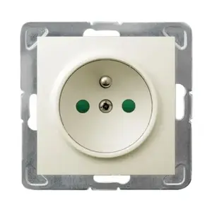 Sienas kontaktligzda Ospel GP-1YZP/m/27 16 A IP20, izmēri 71×71×37 mm
