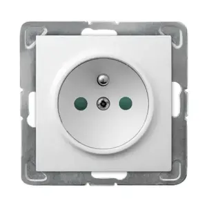 Sienas kontaktligzda Ospel GP-1YZP/m/00 — 16 A, IP20, 71×71×37 mm, balta
