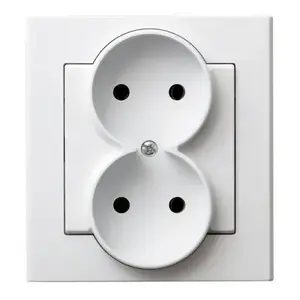 Socket outlet Ospel GP-2R/00 — 16 A, IP20, white, 84×45×90 mm
