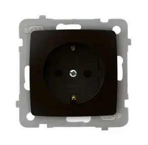 Розетка Ospel GP-1SS/m/40 коричневая, 16 A, IP20, 71×71×41 мм