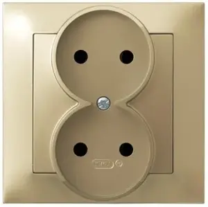 Socket outlet Ospel GP-2Y/28 Gold — 16 A, IP20, 84×84×45 mm
