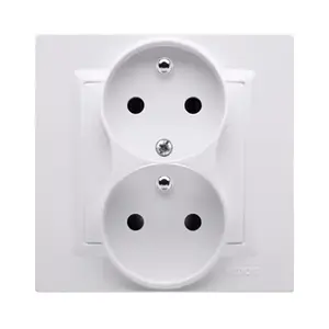 Socket outlet Kontakt‑Simon CGZ2T/11, white, plastic housing, IP20, 250 V, 84×84×39 mm