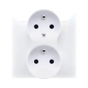 Socket outlet Kontakt-Simon DGZ2TZ/11, single, 250 V, IP20, plastic housing, white, 82×44×87 mm