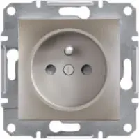 Schneider Electric Asfora одинарная розетка с защитными шторками коричневая EPH2800269