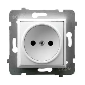Socket outlet Ospel GP-1U/m/00, 16 A, IP20, white, 71×71×38 mm