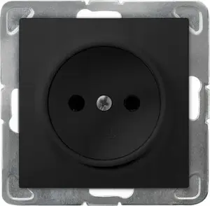 Socket outlet Ospel GP-1Y/m/33 — single black metallic