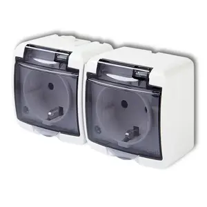 Розетка Karlik GHE-2sdp с защитой IP54, 250 В, 16 А