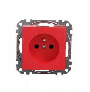 Vienkontaktas ar zemējumu Schneider Sedna Design SDD115011 ar aizsargžalūzijām, sarkans