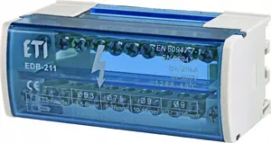 Sadales bloks Etipo 125A 2P 11-spailu EDB-211 Etibox ETI Polam