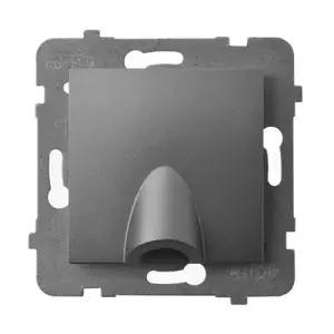 Socket outlet Ospel GPPK-1U/m/70, grey, IP20, 71×71×46 mm