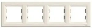 Schneider Electric Asfora four-gang horizontal frame, cream, model EPH5800423