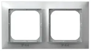 Wall plate / switch cover Ospel RH-2Y/18, Silver, IP44, 155×84 mm