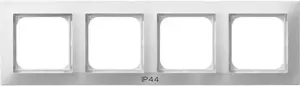 Wall plate / switch cover Ospel RH-4Y/00 White, IP44, 297×84 mm