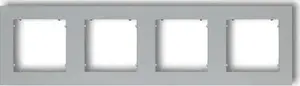 Electrical wall plate Karlik MINI 4-gang silver metallic frame 7MR-4