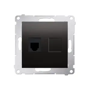 Розетка Kontakt-Simon DT1.01/48, антрацит, пластиковый корпус, IP20, 75×75×32 мм