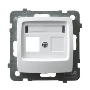 Socket outlet Ospel GPK-1S/p/00, white, IP20, 71×71×37 mm