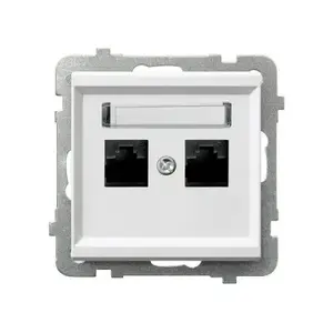 Розетка Ospel GPK-2R/K/m/00 белая, IP20, 71×71×33 мм