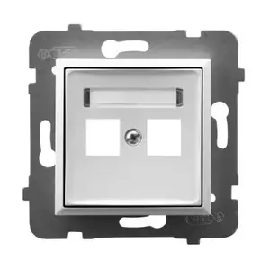 Розетка Ospel GPK-2U/p/00 белая, размеры 71×71×33 мм, степень защиты IP20