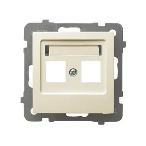 Socket outlet Ospel GPK-2G/p/27 — IP20, dimensions 71×33×71 mm
