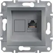 Сетевой розетка Schneider Electric Asfora кат.6 UTP (модель EPH4700162) стальной цвет без рамки