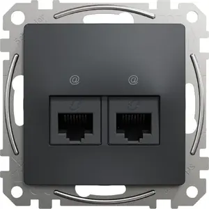 Сетевой модуль Schneider Electric Sedna Design 2xRJ45 Cat5e UTP черный антрацит SDD114452