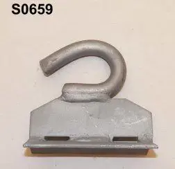 Pole mount with hook M16 for straps ALPAR S0659 — metal mounting bracket for strap tensioning