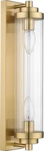 Wall Light Light Prestige Lorenzo gold glass tubular sconce for mirror