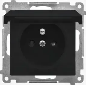 Розетка Kontakt-Simon 55 TGZ1BCUZ.01/149 модуль 16 A 250 V~, для варианта IP44 без уплотнителя, быстрозажим, матовый черный