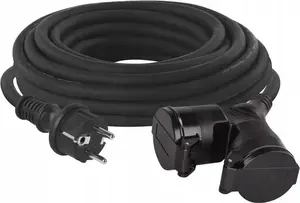 Pagarinātājs EMOS P0601, 2 kontaktligzdas, kabelis 10 m, 3×1,5 mm² gumija